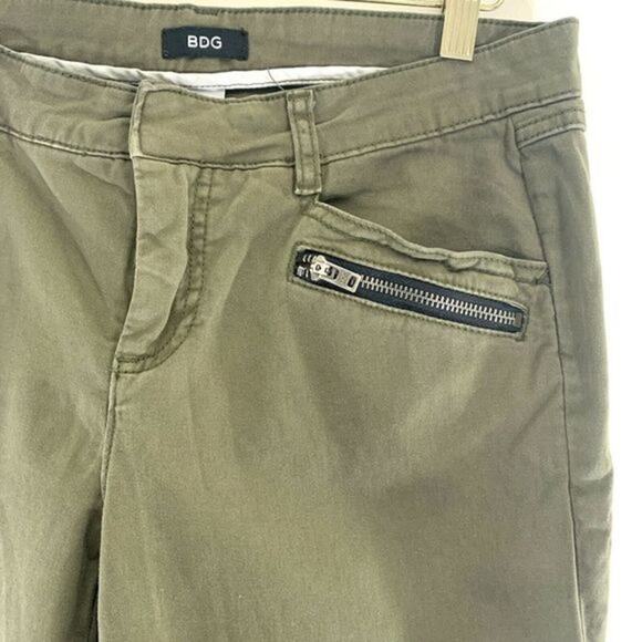 BDG Urban Outfitters Skinny Ankle Crop Pants Jeans Size 29 Army Green Olive - Picture 3 of 4